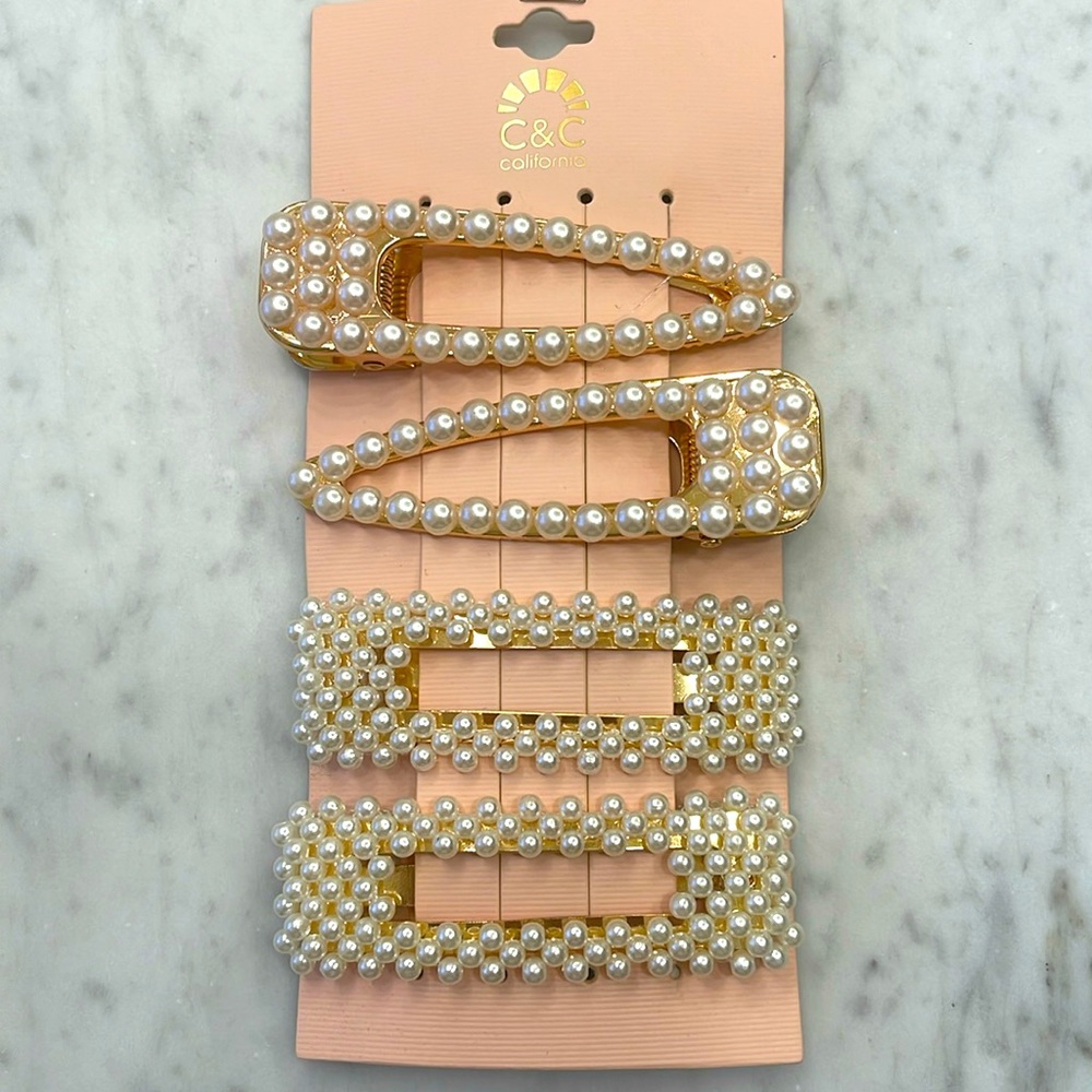 New - pearl barrette clips!